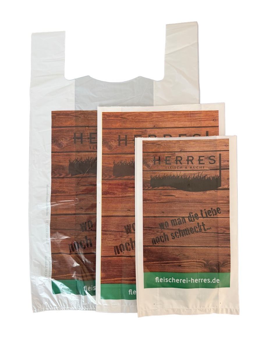 Tüten und Faltenbeutel der Fleischerei Herres